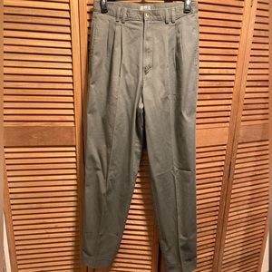 City Streets Green Pleated Front Chino Pants